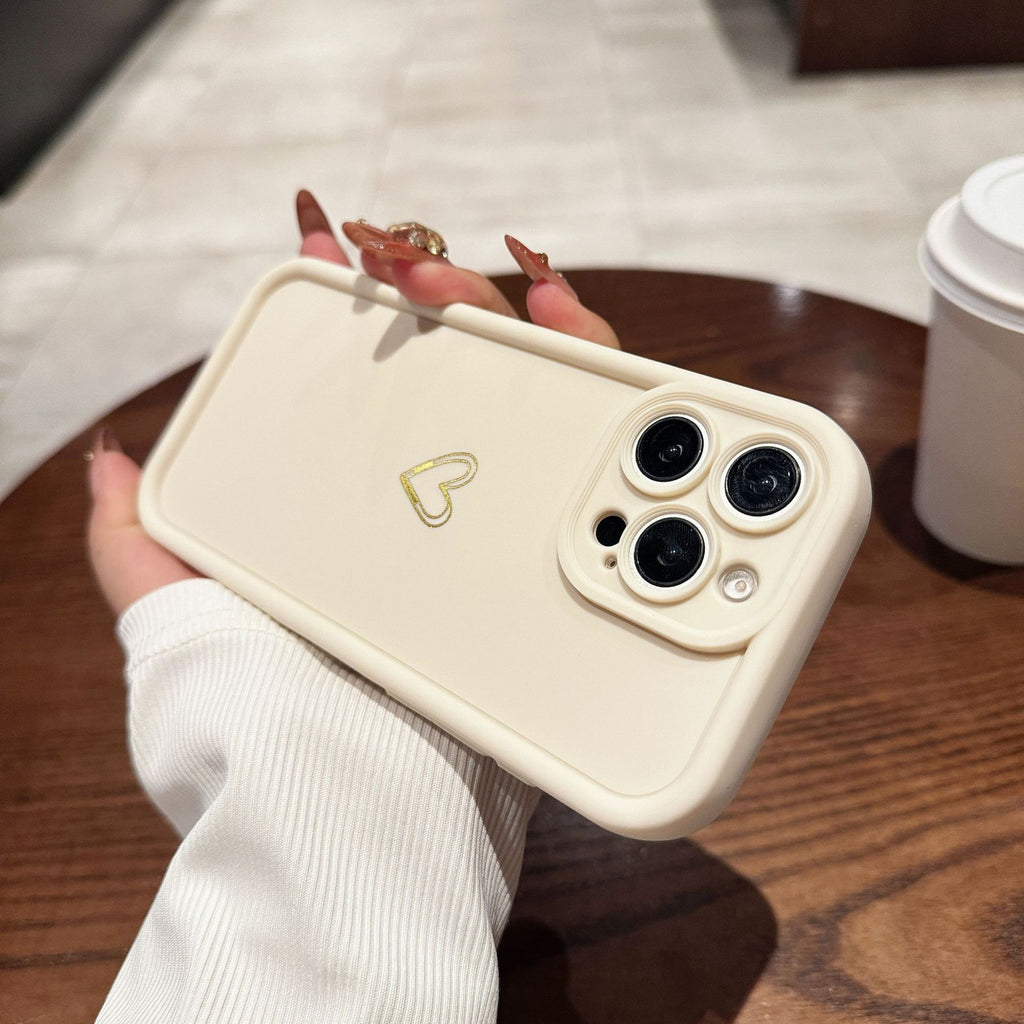 Étui de protection pour l'amour simple avec couverture téléphonique en acier givré de sable