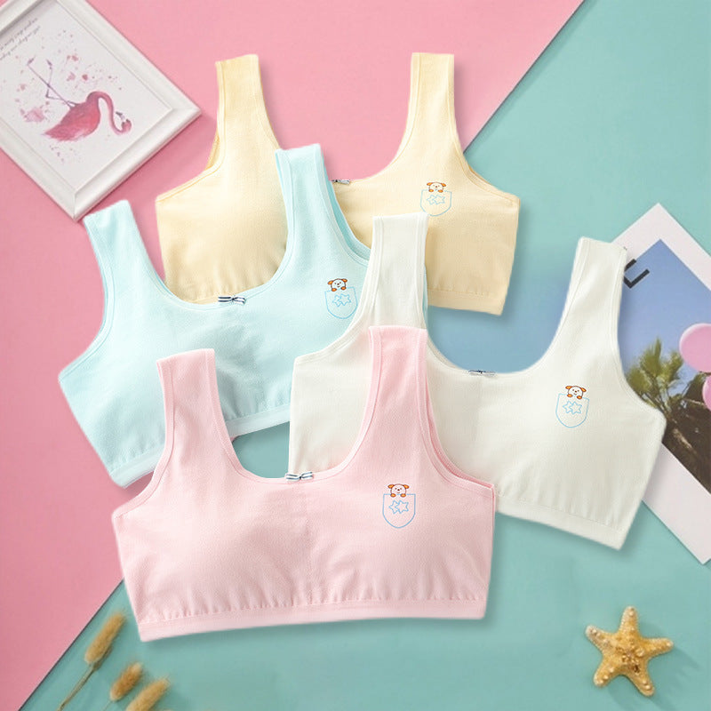 Veste d'étudiante primaire Femelle Junior High Girl Lycée Sous-vêtements Pure coton Bra