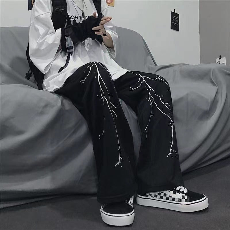 Lightning Print Pantalons Casual Sports