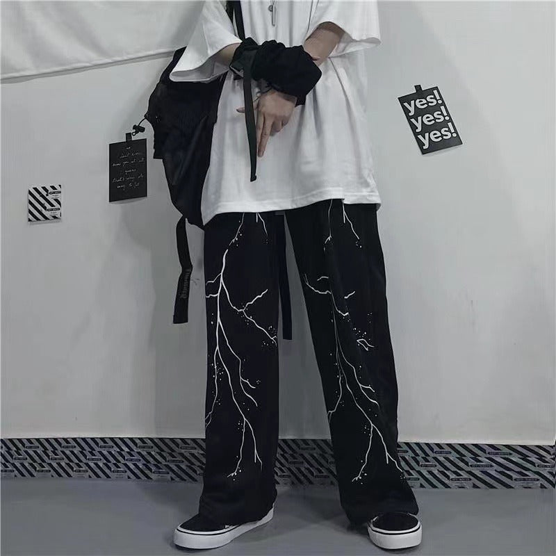 Lightning Print Pantalons Casual Sports