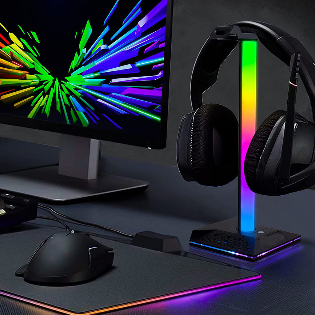 Casque de lumière d'ambiance semi-transparent RGB Casque lumineux Bracket