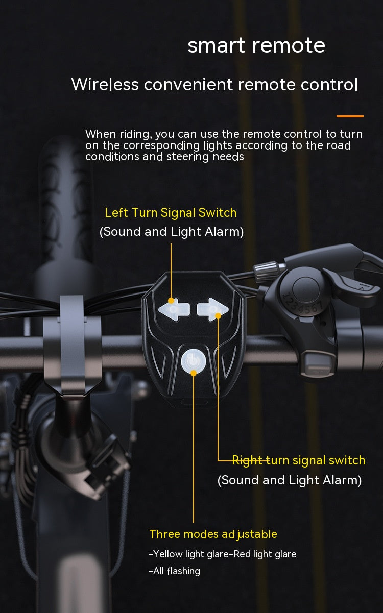 Vélo USB Charging Wireless Remote Control Steering Taillight Détachable Night Riding Wa