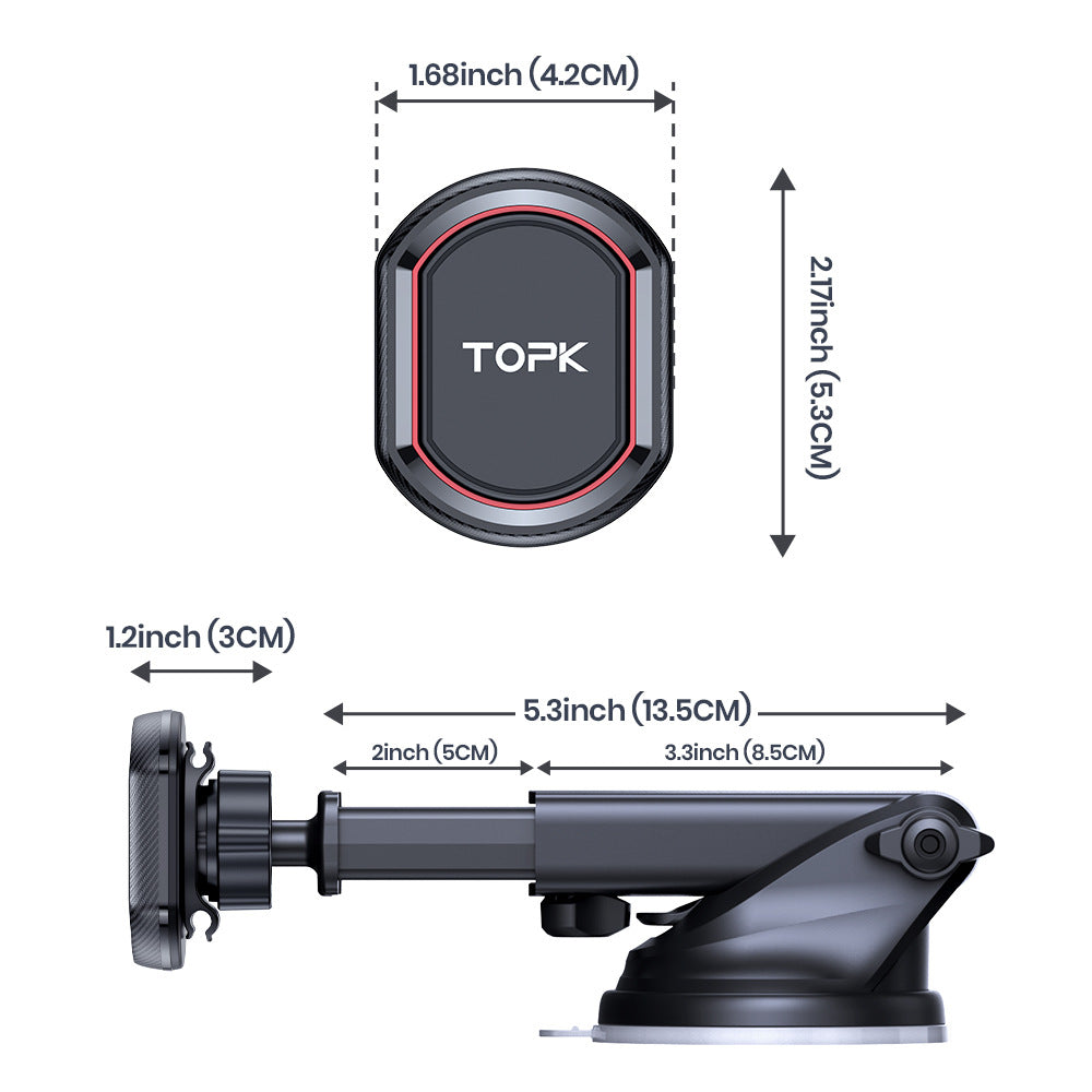 Support de téléphone portable universel pour la prise d'aspiration de voiture magnétique