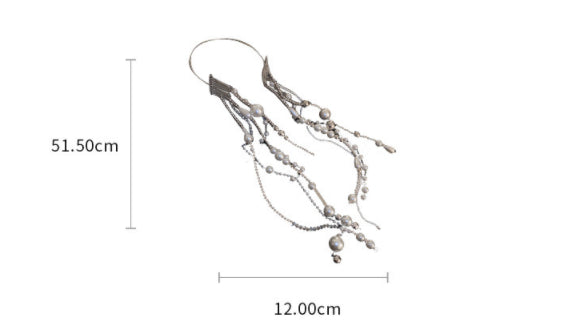 Perles de boule en cristal géométrique Chaîne Long Accessoires de cheveux