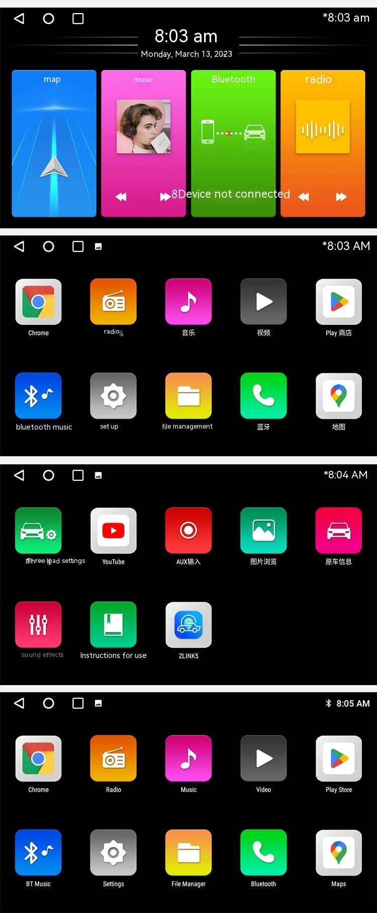 Air conditionné manuel Android Smart Center Console et navigation sans fil Carplay