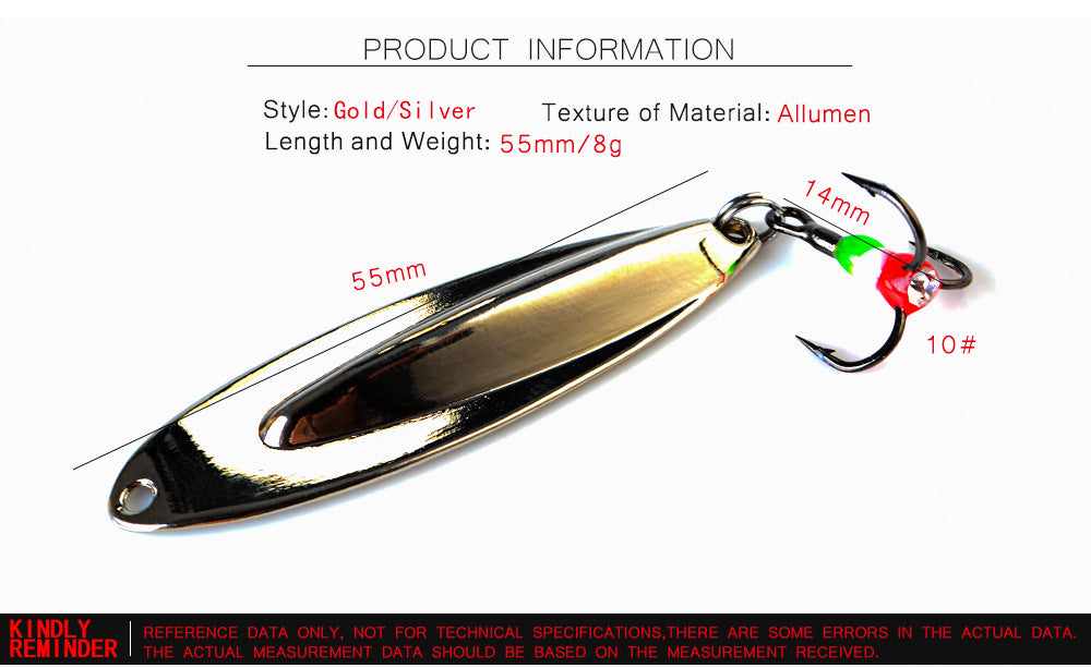 Luya Bait Aluminum Alloy Lure Sequin Tossing Lure