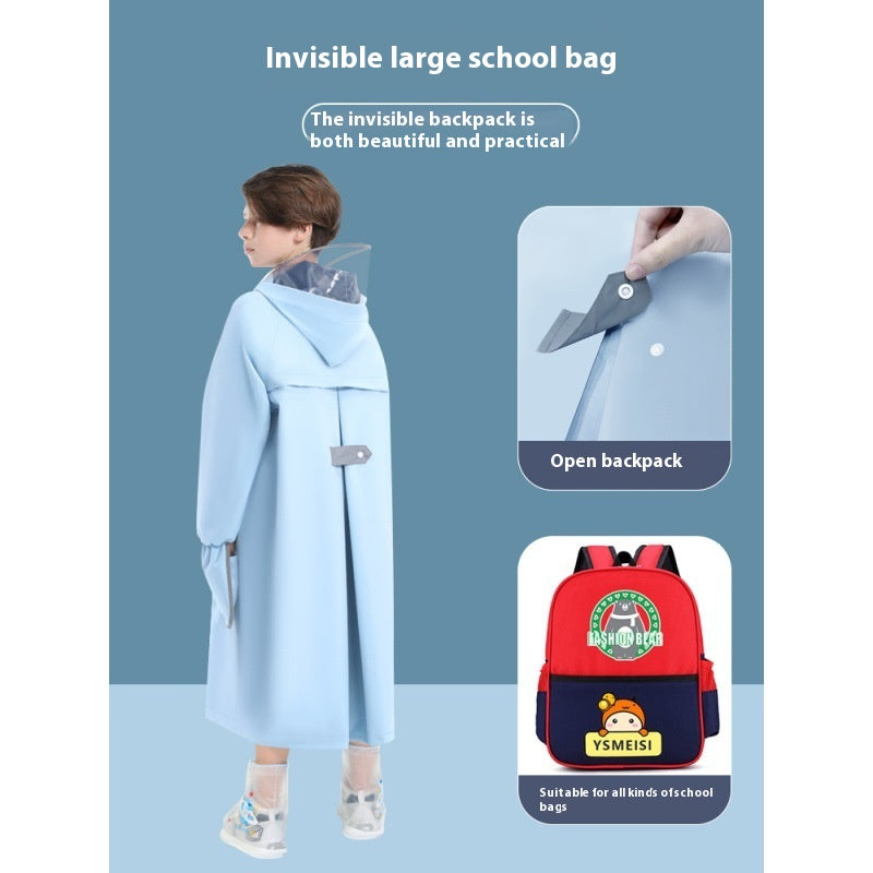 Enfants Raincoat Filles Garçons Élèves de l'école primaire Ceinture scolaire Sac scolaire Siège Moyen A