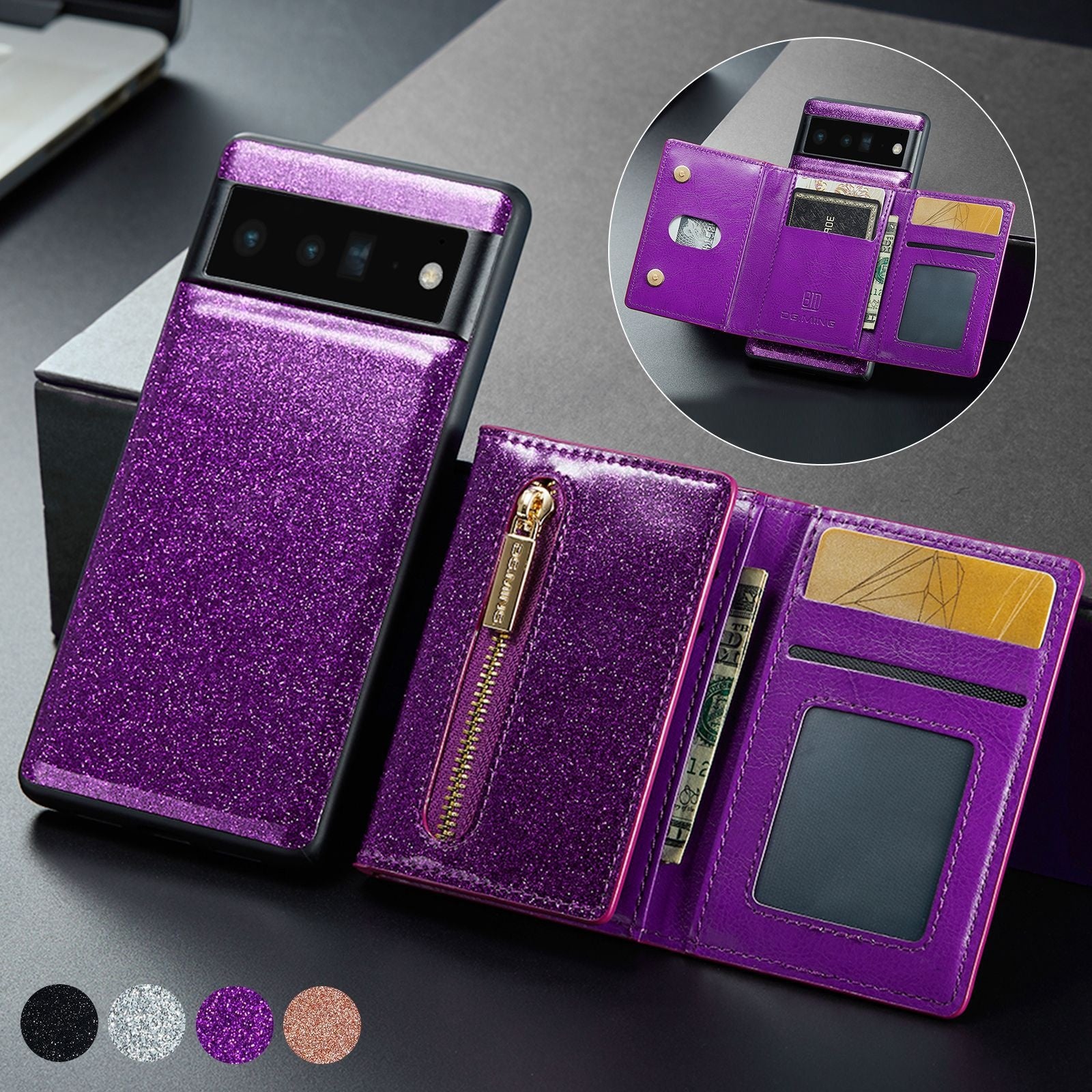 Porte-cartes magnétiques Étui de protection pour téléphone Étui en cuir