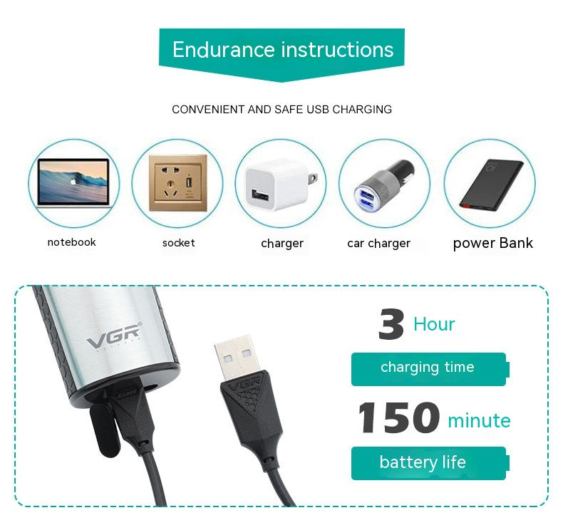 Affichage numérique LCD lavé Rasoir flottant rechargeable