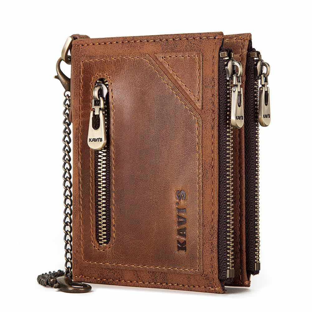 Portefeuille en cuir antivol pour hommes