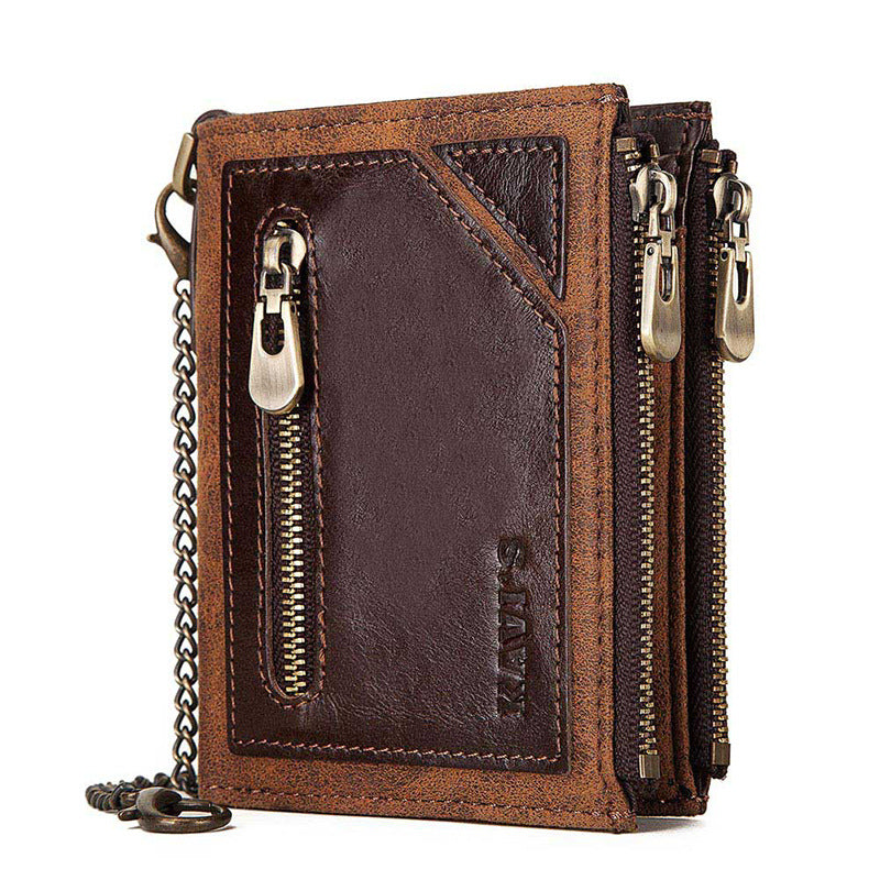 Portefeuille en cuir antivol pour hommes