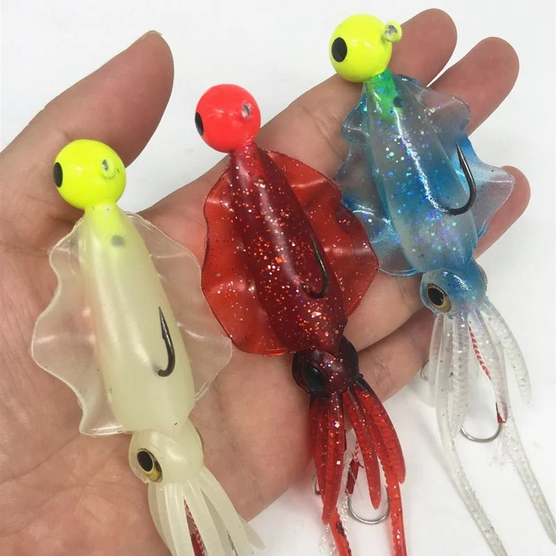 Handmade Luminous Squid Simulation Jig Hook
