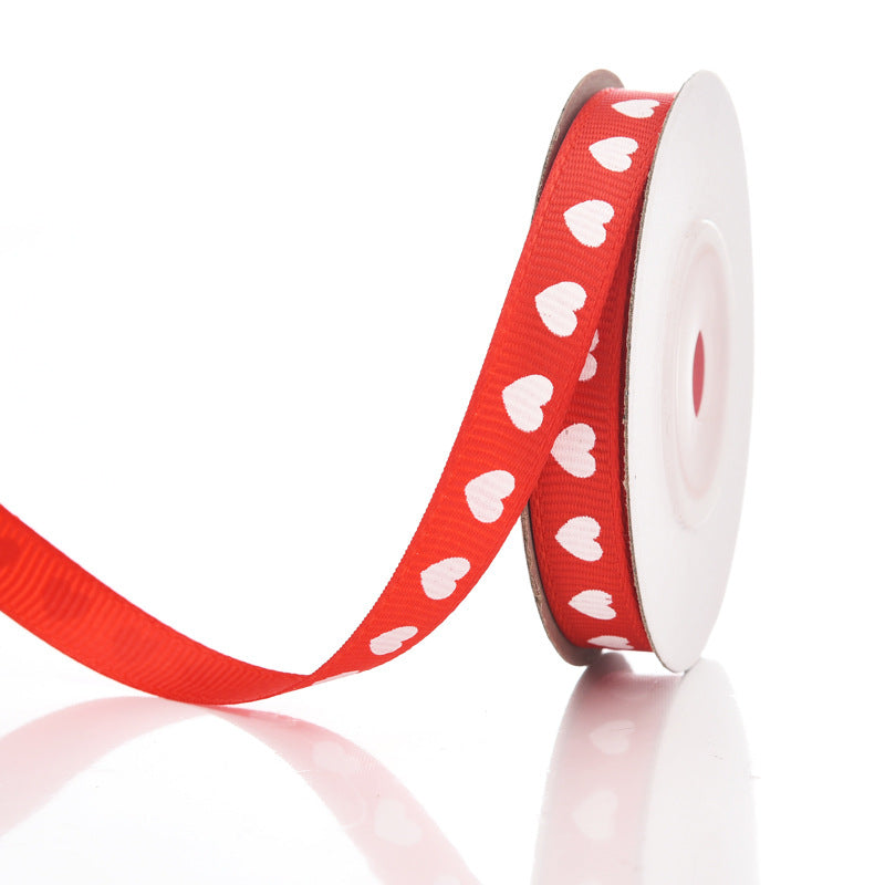 Emballage Ribbon Love Pattern Fleurs Ribbon Mariage Célébration Décoration Ribbon