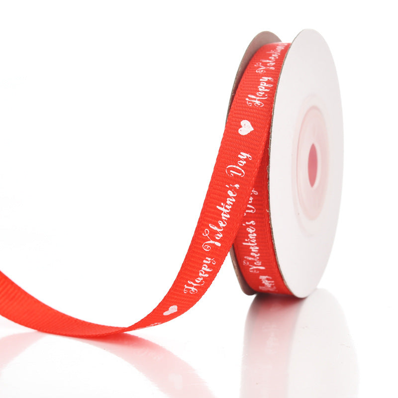 Emballage Ribbon Love Pattern Fleurs Ribbon Mariage Célébration Décoration Ribbon