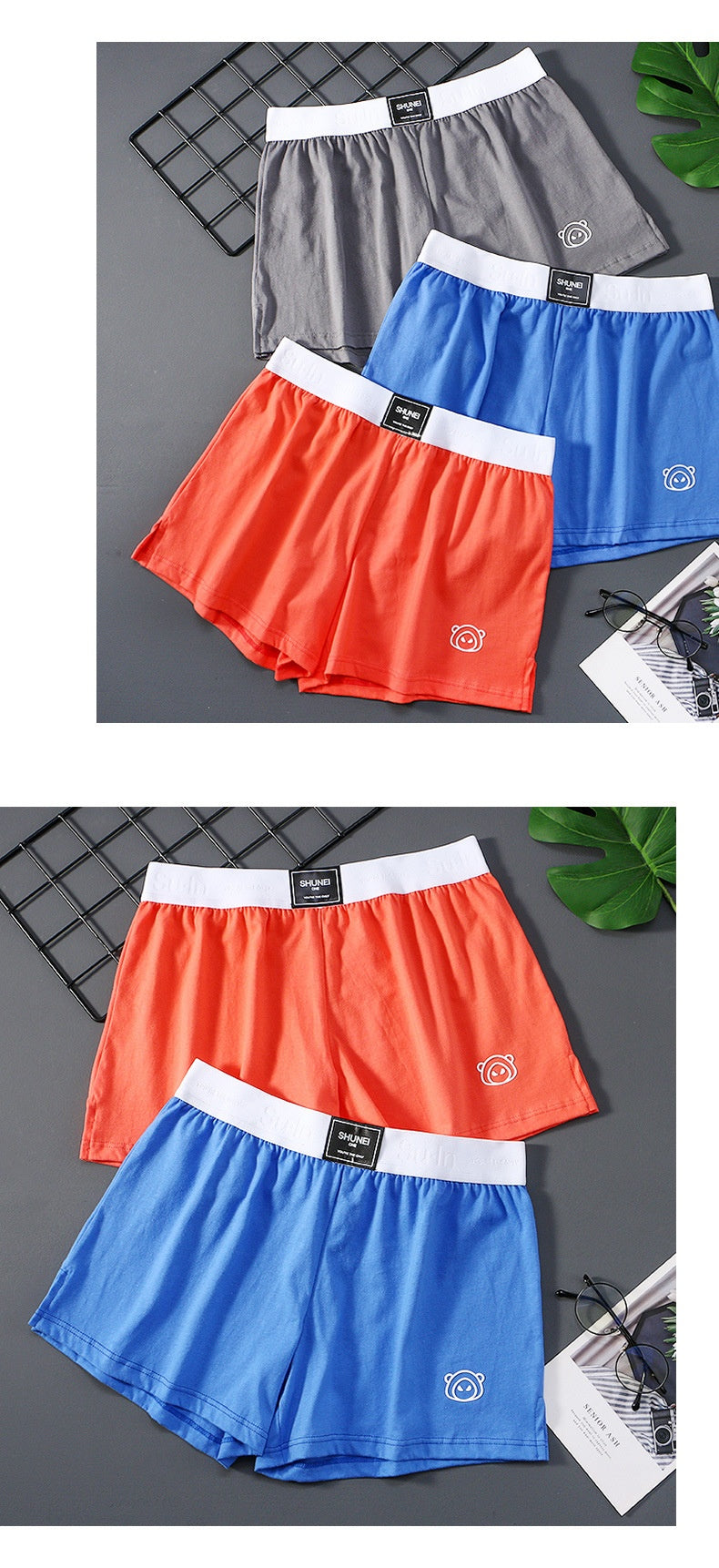 Sous-vêtements en coton purifié homme Confortable Personnalité Respirante Plus Taille Boxer Slip