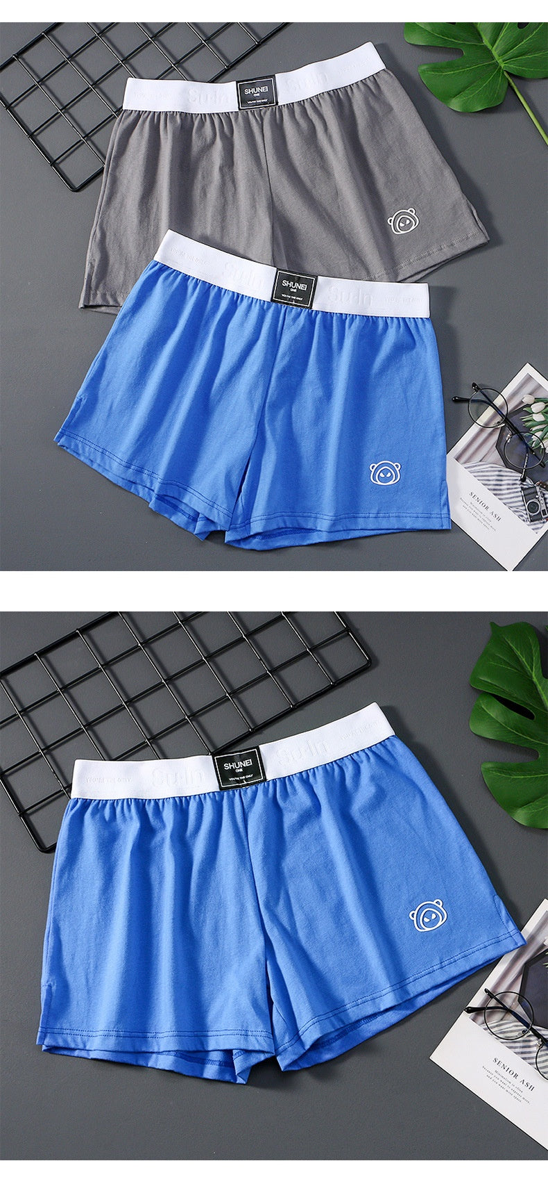 Sous-vêtements en coton purifié homme Confortable Personnalité Respirante Plus Taille Boxer Slip