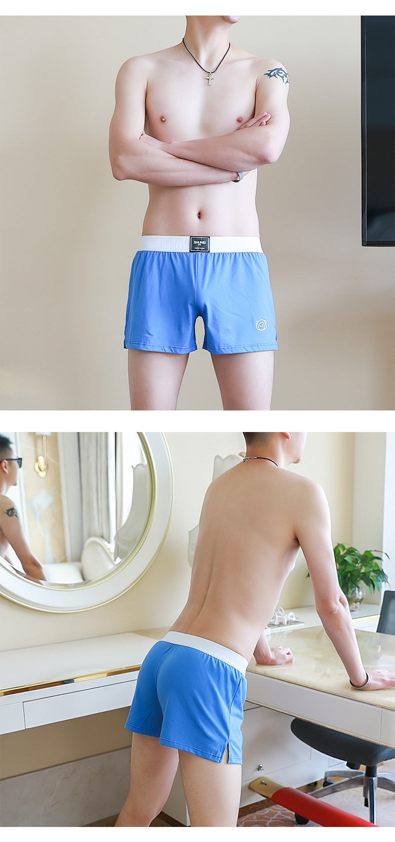 Sous-vêtements en coton purifié homme Confortable Personnalité Respirante Plus Taille Boxer Slip