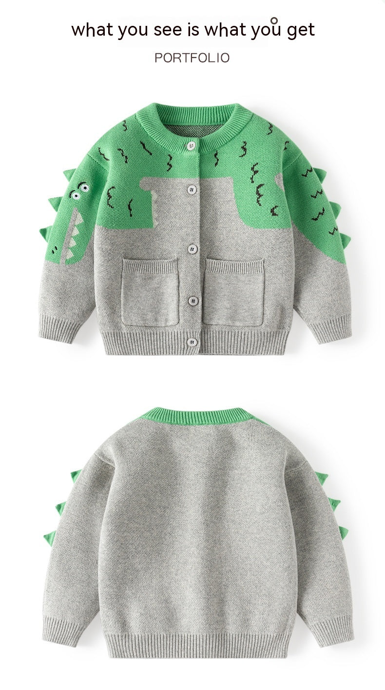 Chandail de Cardigan de petit Dinosaur
