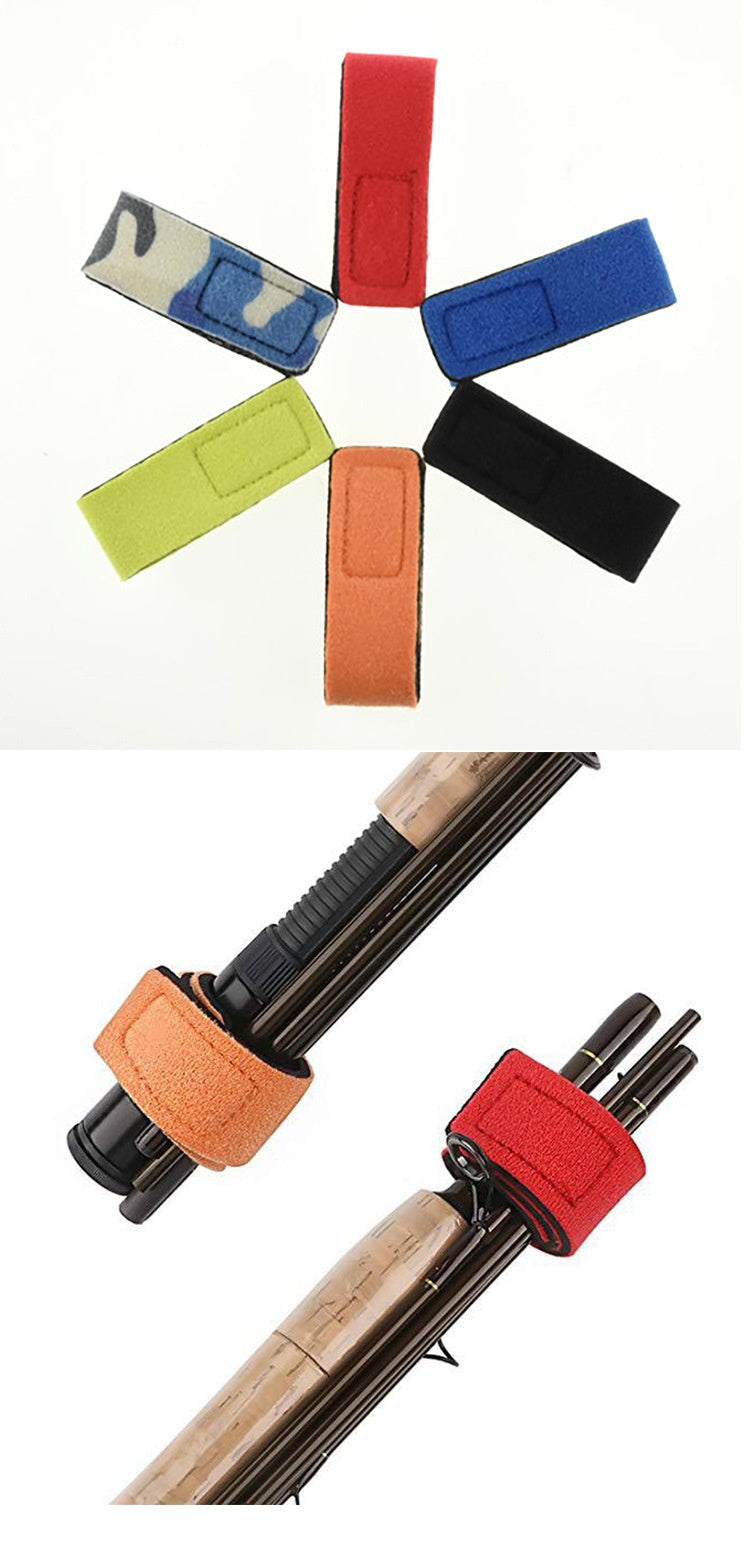 Équipement de pêche Peintre de reliure bande antidérapante Ratchet Tie vers le bas Velcro Rod Wrap Bundle Lur
