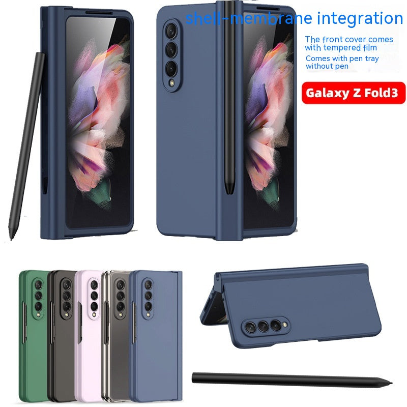 Coque de téléphone Écran pliable Hinge stylo fente Frosted Protection Cover