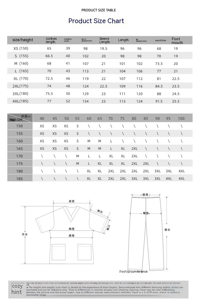 Chirurgical Gown Jetable Protective Pet Hospital Vêtements Infirmière Uniforme Polyester Coton