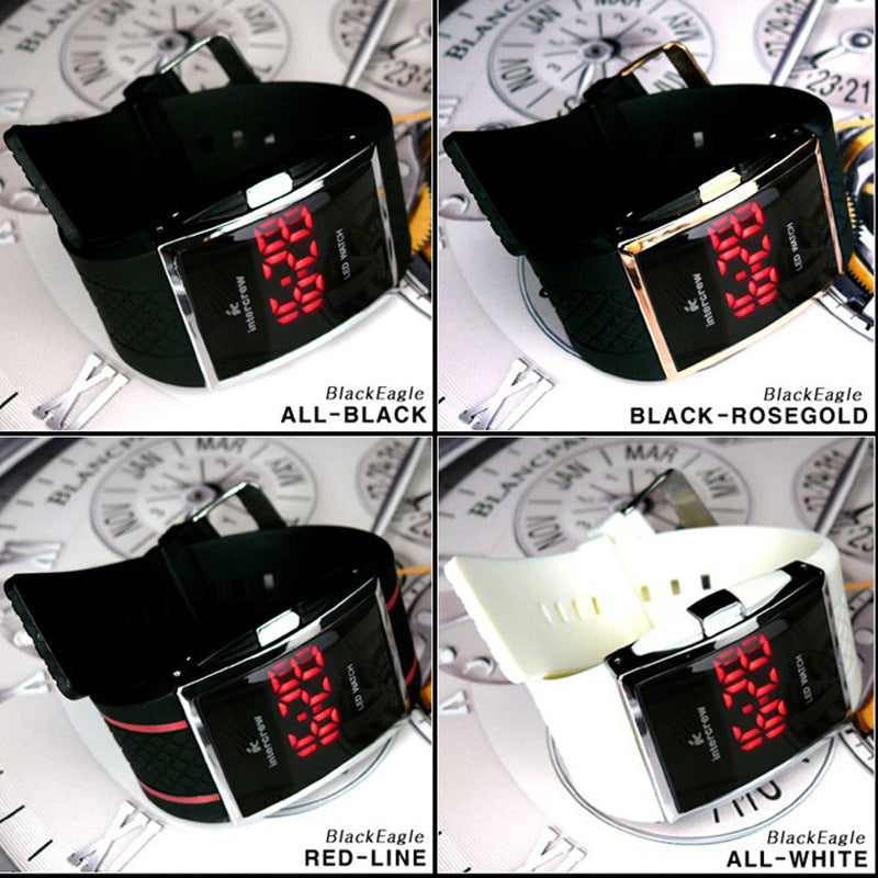 Montre de sport de la mode masculine Silicone Square
