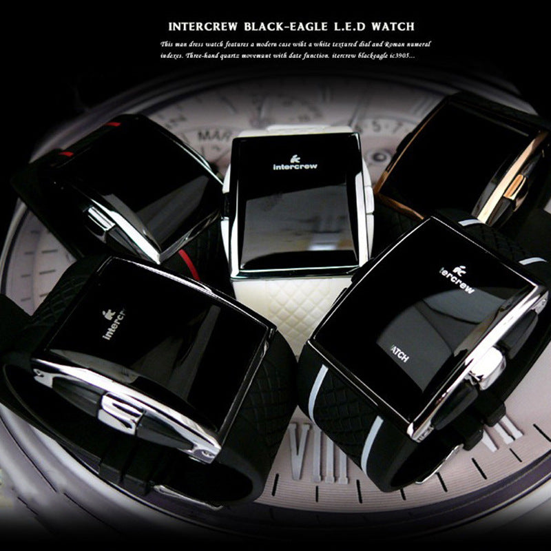 Montre de sport de la mode masculine Silicone Square