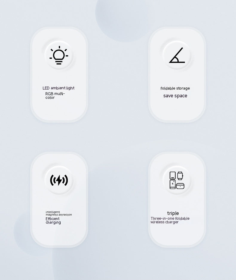 Chargeur magnétique sans fil 3-en-un Banque d'alimentation magnétique de 5000 MA Wir magnétique