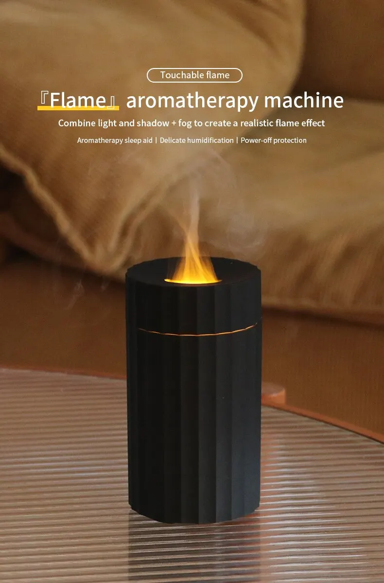 Humidificateur d'air avec effet de flamme Diffuseur d'huile essentielle Diffuseur d'arôme silencieux Accueil Fragranc