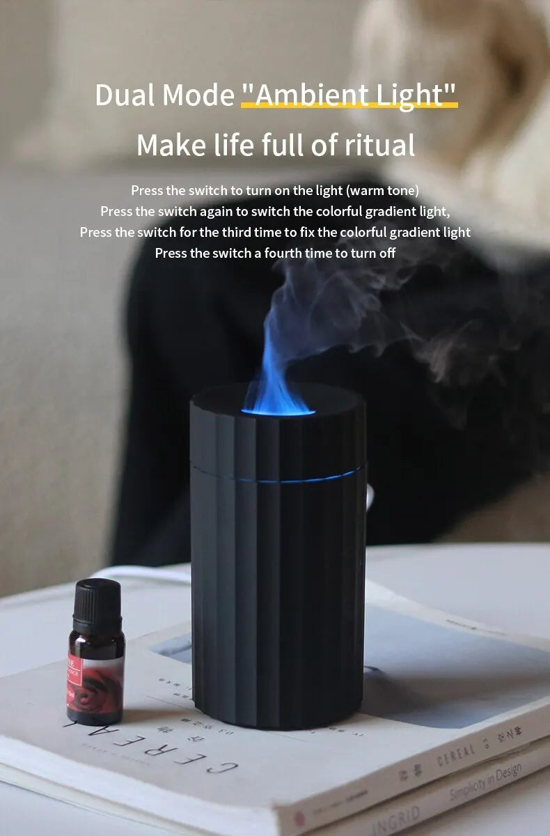 Humidificateur d'air avec effet de flamme Diffuseur d'huile essentielle Diffuseur d'arôme silencieux Accueil Fragranc