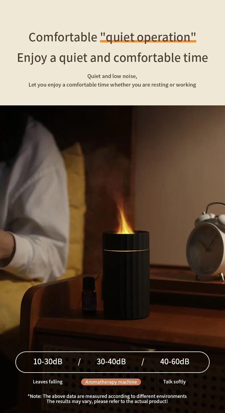 Humidificateur d'air avec effet de flamme Diffuseur d'huile essentielle Diffuseur d'arôme silencieux Accueil Fragranc