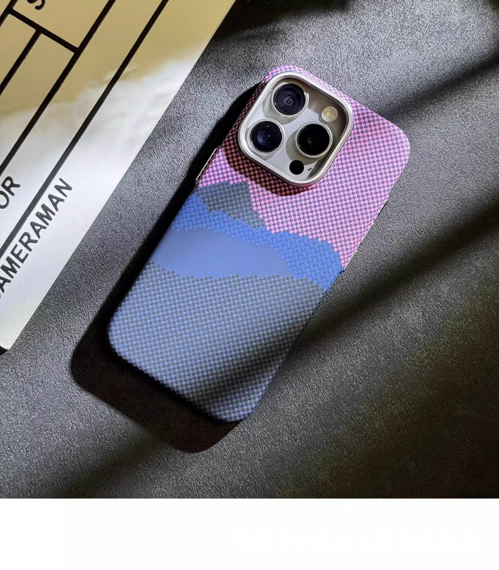 Motif magnétique Kafra Carbon Fibre Étui de téléphone de protection tout compris