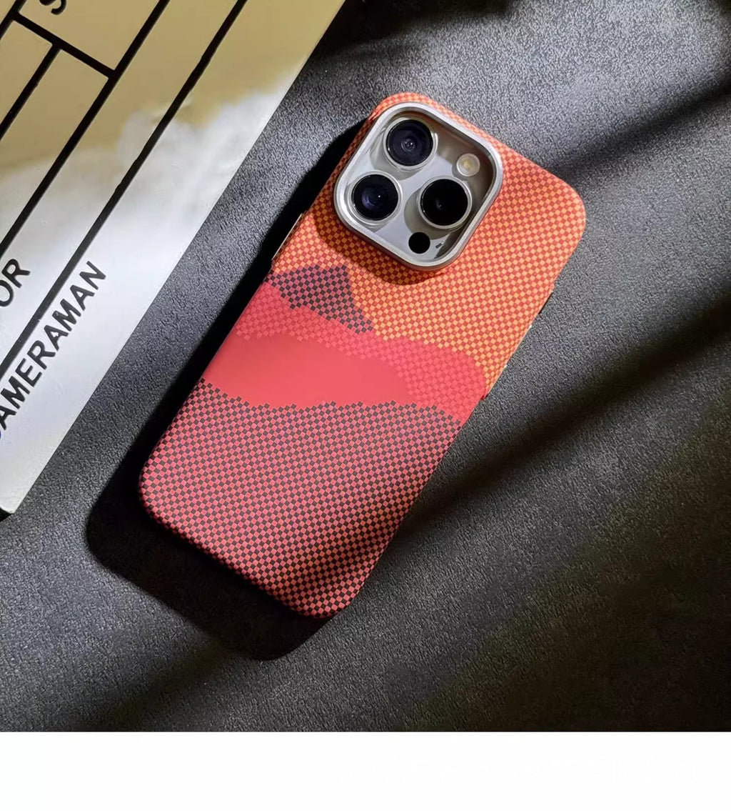 Motif magnétique Kafra Carbon Fibre Étui de téléphone de protection tout compris