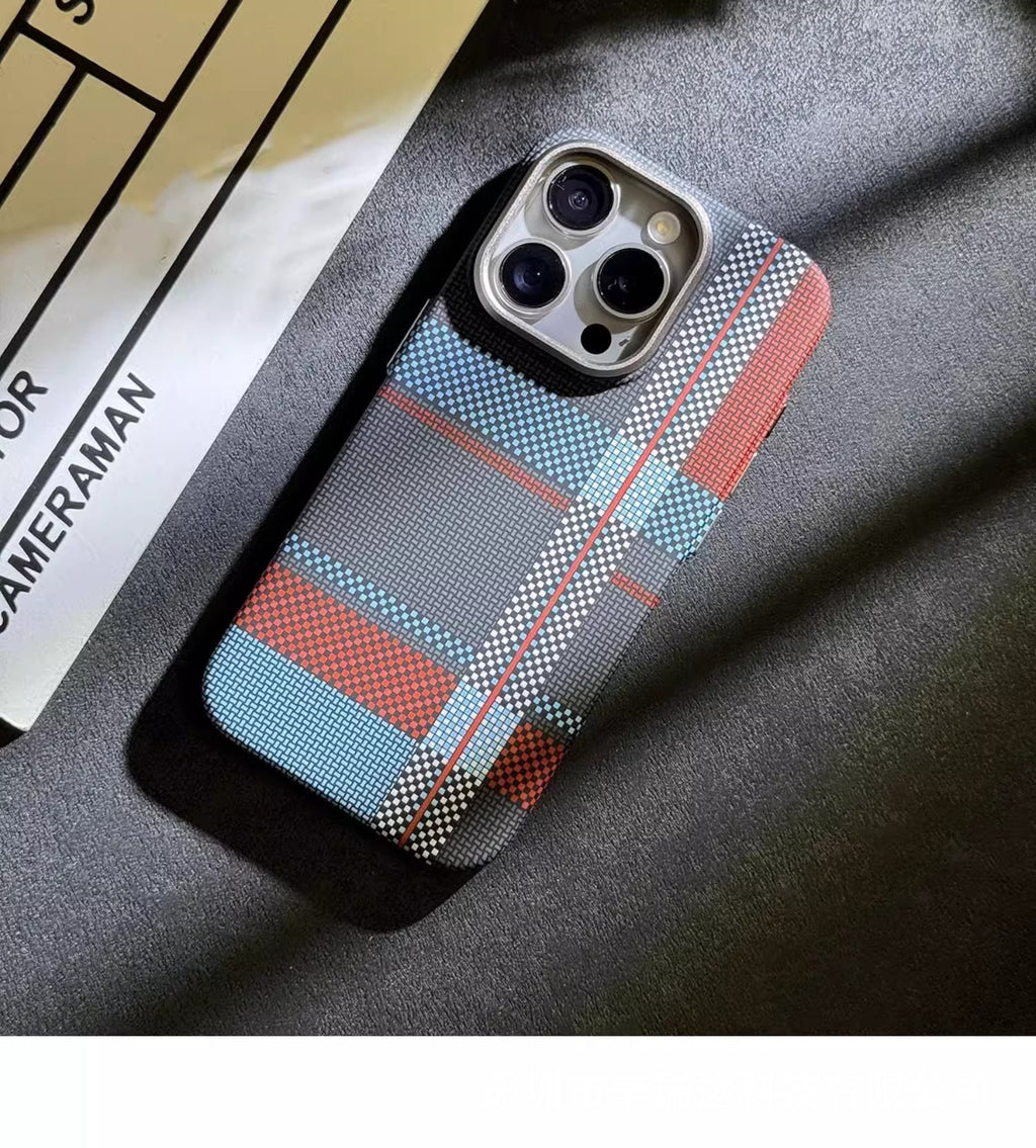Motif magnétique Kafra Carbon Fibre Étui de téléphone de protection tout compris