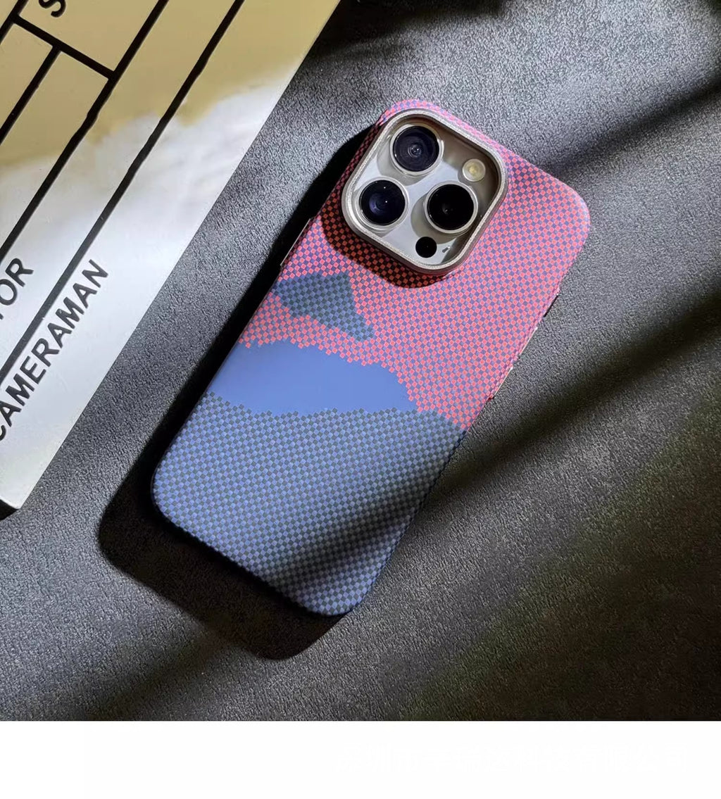 Motif magnétique Kafra Carbon Fibre Étui de téléphone de protection tout compris