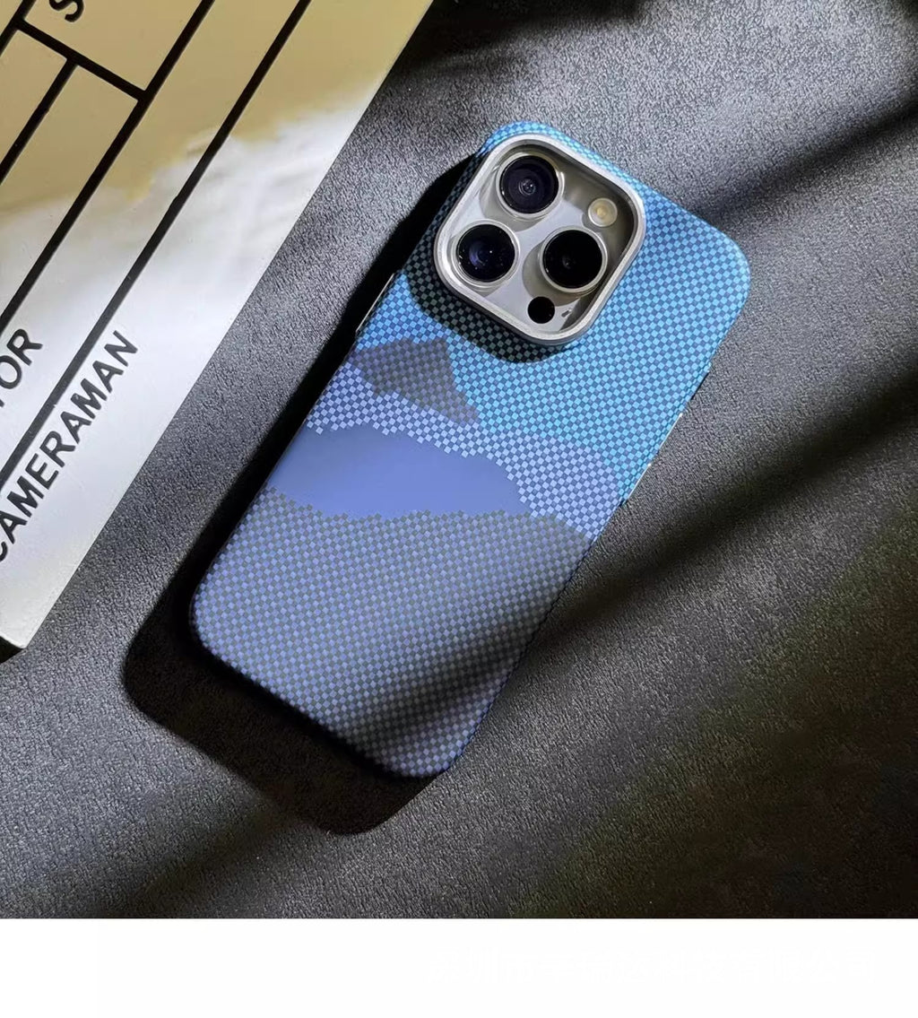 Motif magnétique Kafra Carbon Fibre Étui de téléphone de protection tout compris