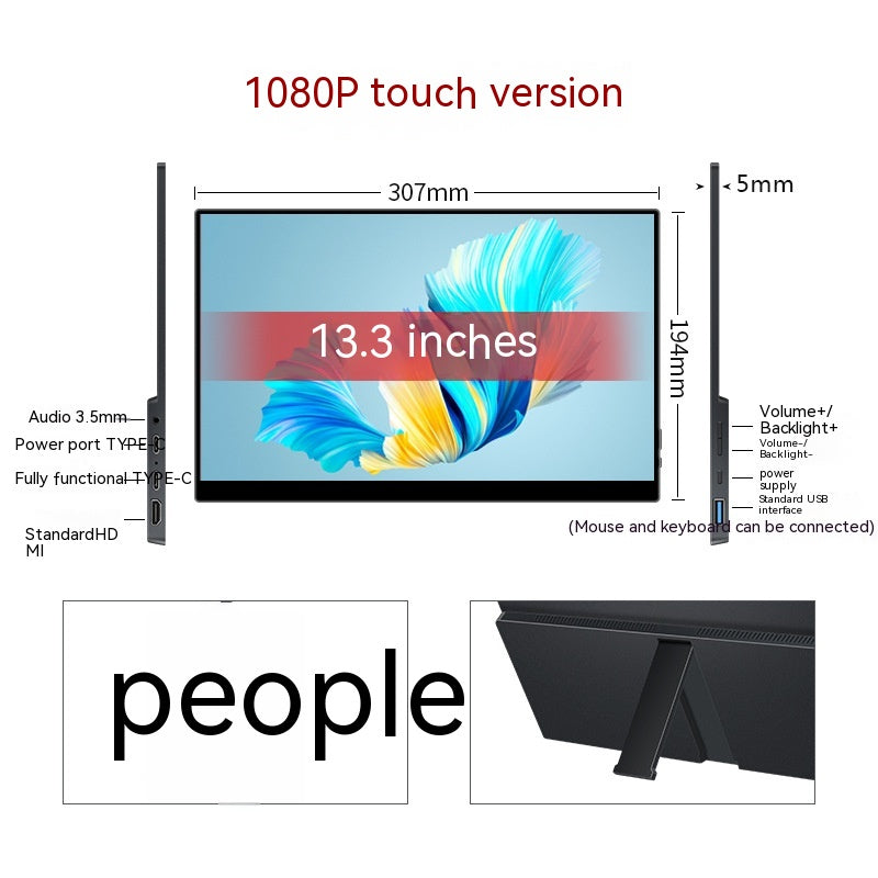 Touch Portable Monitor Mobile Phone Computer Jeu Écran d'extension externe