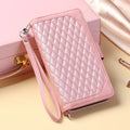 Crossbody Plaid Multi-fonctionnel Zipper Bag Étui de téléphone mobile
