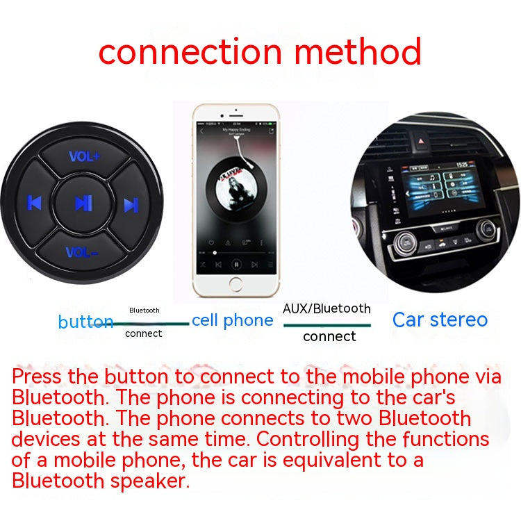 Volant de voiture Bluetooth Contrôleur de téléphone portable à bouton multifonction