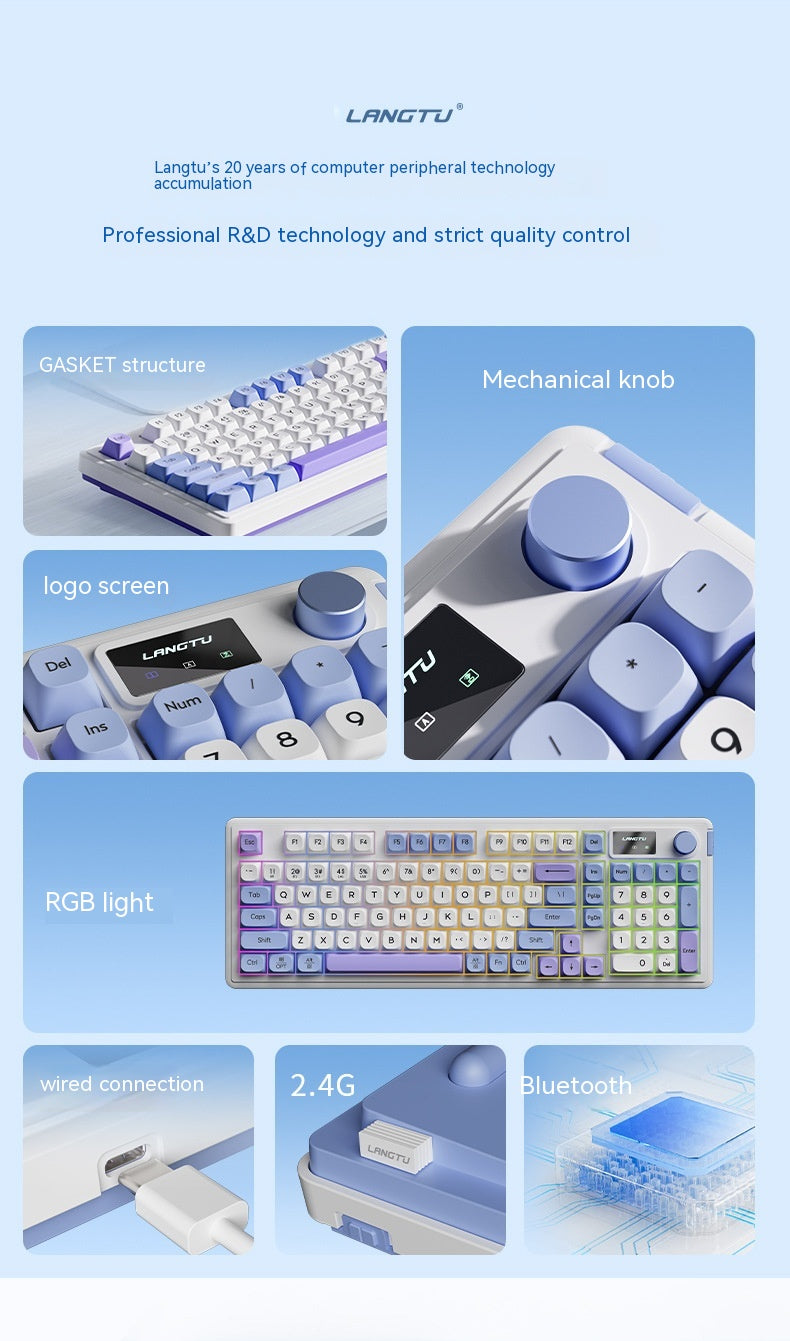 Clavier de bureau Bluetooth Mute sans fil E-Sports
