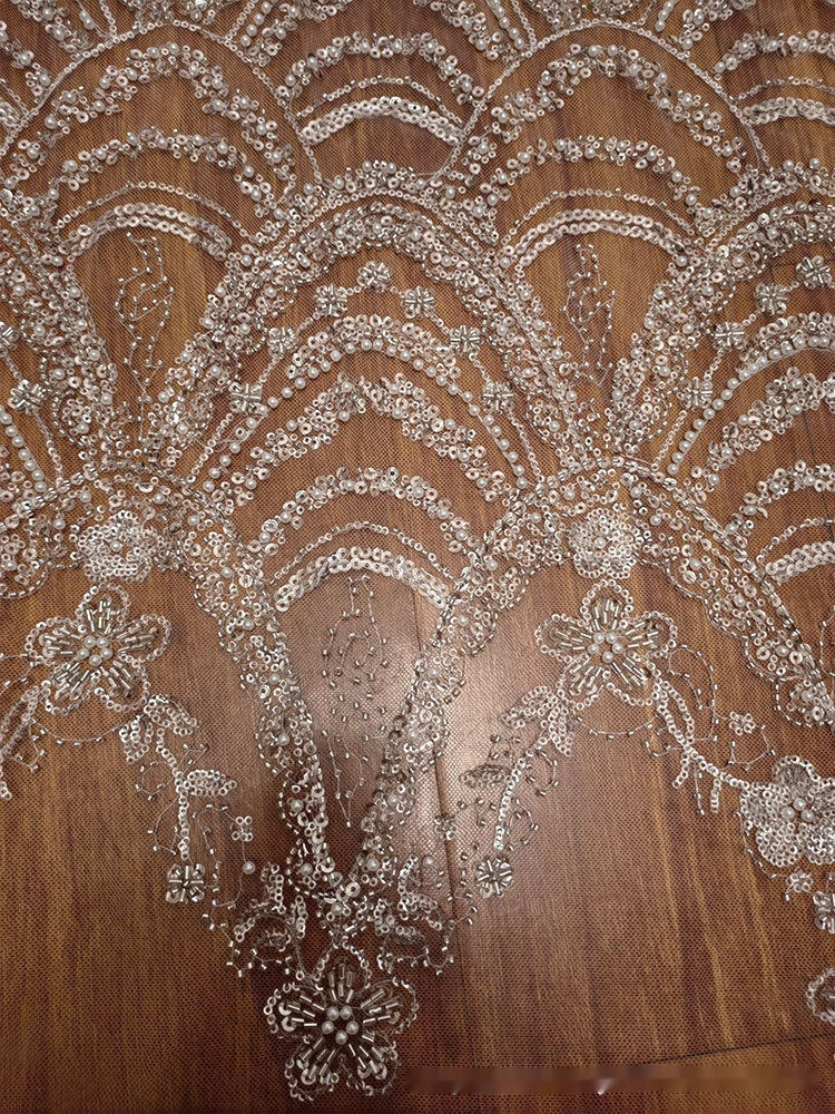 Robe de mariage en dentelle paille de style Wave