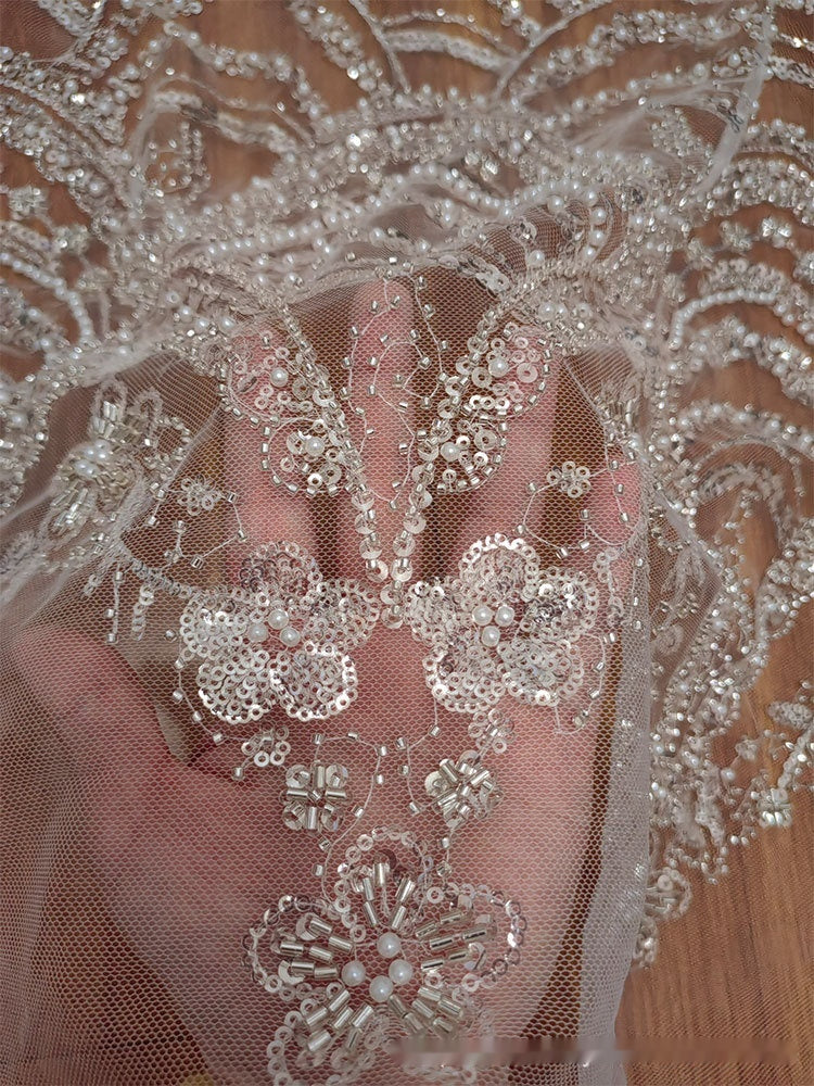 Robe de mariage en dentelle paille de style Wave