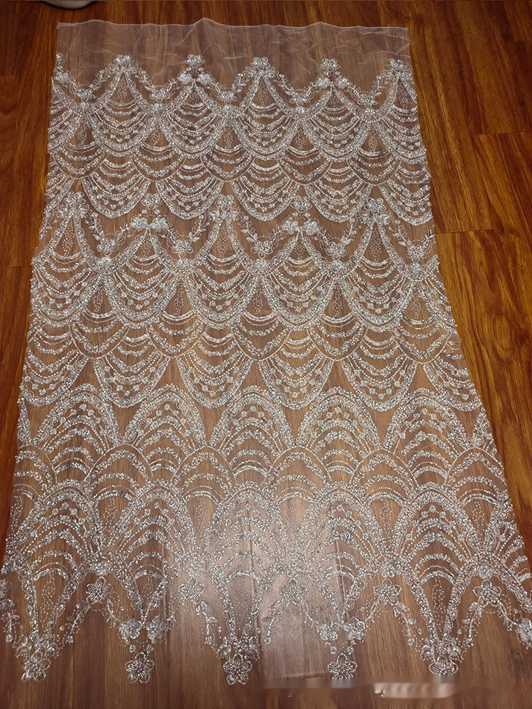 Robe de mariage en dentelle paille de style Wave