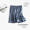 Short de pyjama de grande taille pour hommes en soie de glace