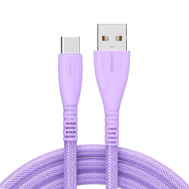 Charge rapide QC30 Câble de recharge Nylon Câble USB avec voyant