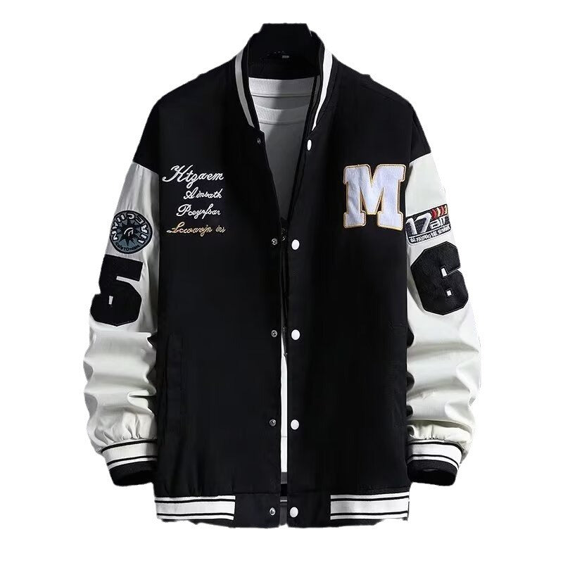 Veste de baseball homme Mode Casual Lettre Numéro Imprimer Bouton-down Tops Streetwear Cloth