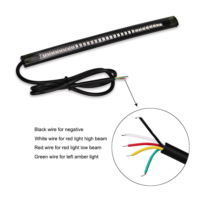 Allumage universel de la queue flexible à bande led Moto 48 SMD Led Tail Turn Signal Brake