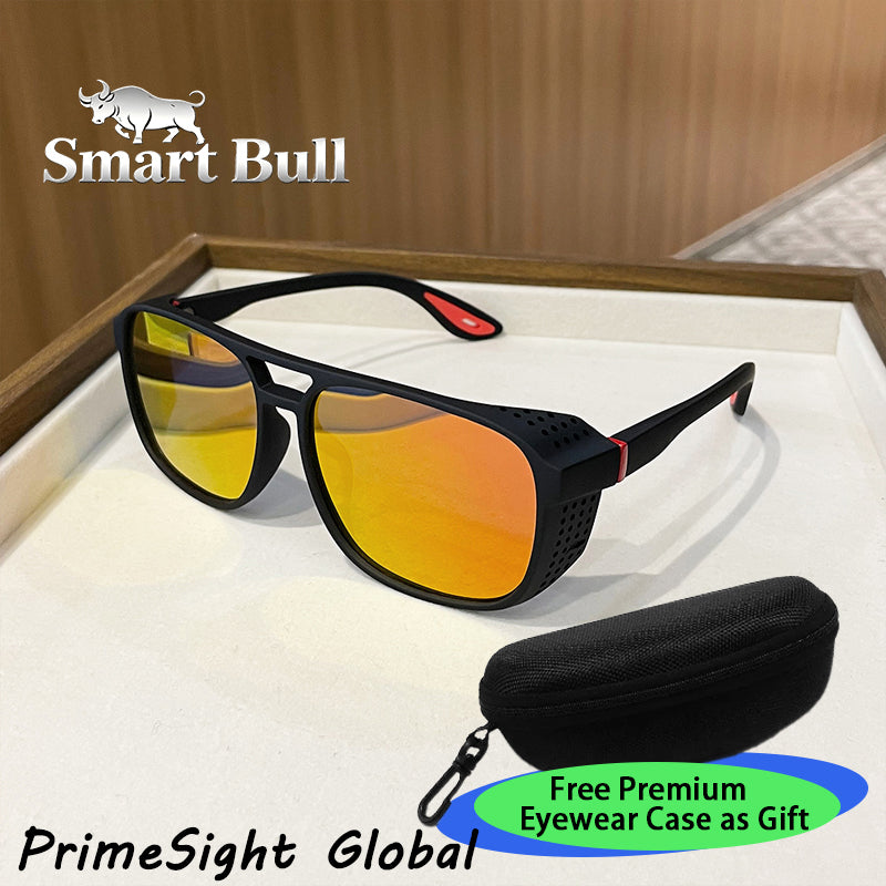 Lunettes de soleil de style sportif double pont pour homme et femme avec cadre latéral. Ils offrent