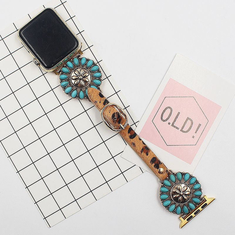 Leopard Imprimer True Horsehair Watchband Multicolore