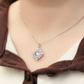 S925 Argent Sterling 0.5ct D Couleur VVS1 Moissanite Géométrique Diamond Pendentif Collier 45cm